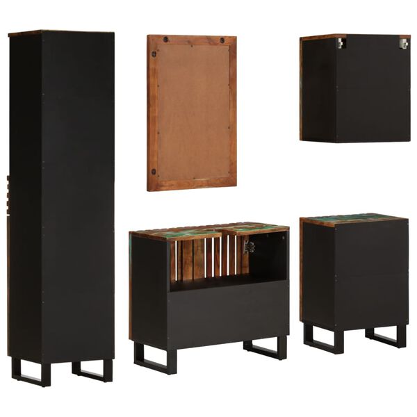 vidaXL m&oslash;bels&aelig;t til badev&aelig;relse 5 dele massivt akacietr&aelig;