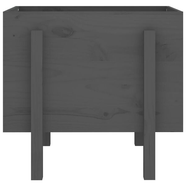 vidaXL plantekasse 62x50x57 cmmassivt fyrretræ grå