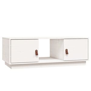 vidaXL sofabord 100x50x35 cm massivt fyrretr&aelig; hvid