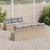 vidaXL Havesofa S&aelig;t med pude 8 pcs Beige polyrattan