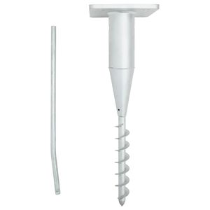 vidaXL nedgravet parasolbase med stang 16x16x52 cm st&aring;l