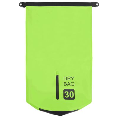 vidaXL vandtæt tørpose med lynlås 30 l PVC grøn