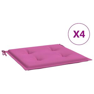 vidaXL hynder til havestol 4 stk. 40x40x4 cm stof pink