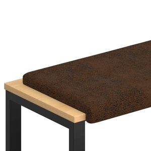 vidaXL B&aelig;nkpude Faux suedestof Brun Dybde 35 cm