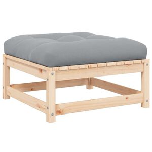 vidaXL fodskammel til haven med hynde massivt fyrretr&aelig;