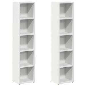 vidaXL cd-reoler 2 stk. 21x16x93,5 cm konstrueret tr&aelig; hvid