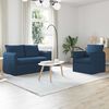 vidaXL Sofa S&aelig;t 2 pcs Bl&aring; 196 x 82 x 85 cm Stof