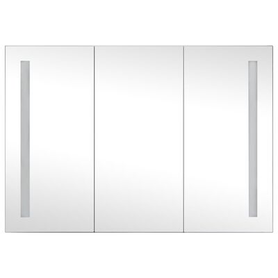 vidaXL badeværelsesskab med spejl + LED-lys 89x14x62 cm
