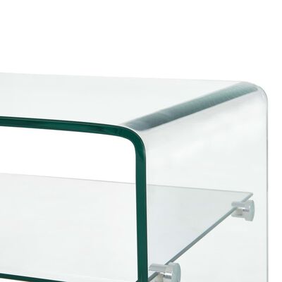 vidaXL sofabord 98 x 45 x 31 cm hærdet glas transparent