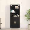vidaXL Highboard Sort eg 69,5 x 34 x 180 cm Konstrueret tr&aelig;