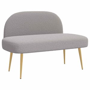 vidaXL Polstret b&aelig;nk med ryg Lysegr&aring; 110 x 60 x 76 cm Boucl&eacute;