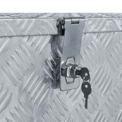 vidaXL aluminiumskasse 80 x 30 x 35 cm sølvfarvet