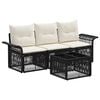 vidaXL Havesofa S&aelig;t 4 stk. Sort polyrattan