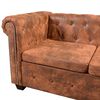 vidaXL 5-personers sofa i Chesterfield-look kunstl&aelig;der brun