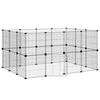 vidaXL 28-panels k&aelig;ledyrsindhegning med l&aring;ge 140x105x70 cm st&aring;l sort