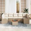 vidaXL Havesofa S&aelig;t med opbevaring 8 pcs Beige og creme polyrattan