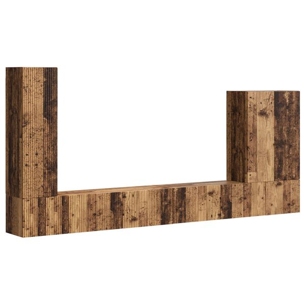 vidaXL Tv v&aelig;gskab s&aelig;t V&aelig;gmonteret 6 pcs Gammelt tr&aelig;