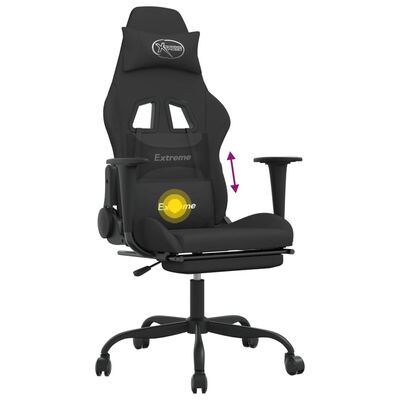 vidaXL gamingstol med massagefunktion + fodstøtte stof sort