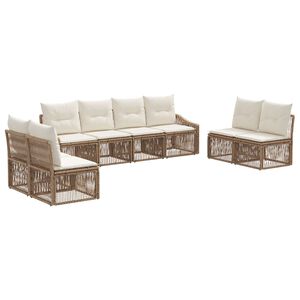 vidaXL Havesofa S&aelig;t 8 stk. Beige polyrattan