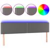 vidaXL sengegavl med LED-lys 180x5x78/88 cm kunstl&aelig;der gr&aring;