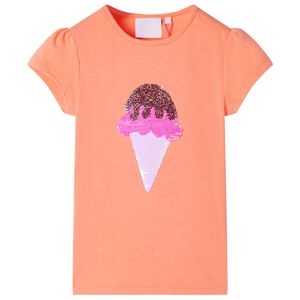 vidaXL T-shirt til b&oslash;rn str. 104 neon-orange
