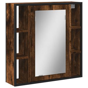 vidaXL badev&aelig;relsesskab + spejl 60x16x60 cm konstrueret tr&aelig; r&oslash;get eg