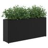 vidaXL plantekasse med hjul og 2 krukker 90x20x40 cm polyrattan sort
