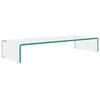 vidaXL TV-bord/monitorstand i klart glas 80x30x13 cm