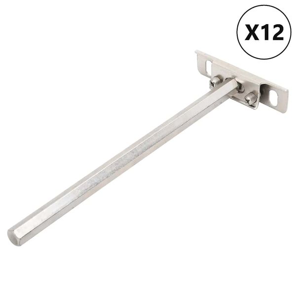 vidaXL flydende hyldekn&aelig;gte 12 stk. usynlige &Oslash;12x200 mm kulstofst&aring;l