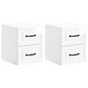 vidaXL V&aelig;gh&aelig;ngt Natbord 2 pcs Hvid h&oslash;jglans 34,5 x 33 x 40 cm
