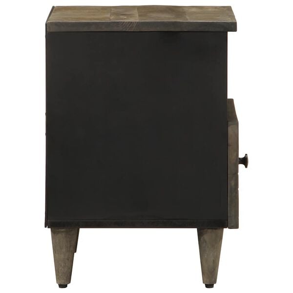 vidaXL sengebord 40x33x46 cm massivt mangotr&aelig; lysegr&aring;