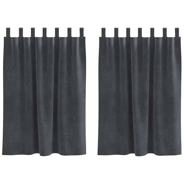 vidaXL M&oslash;rkl&aelig;gningsgardiner 2 pcs Lysegr&aring; 140 x 140 cm Fl&oslash;jl