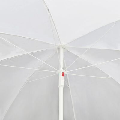 vidaXL haveseng med parasol polyrattan brun