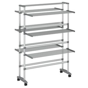 vidaXL t&oslash;rrestativ med hjul 89x64x129 cm aluminium