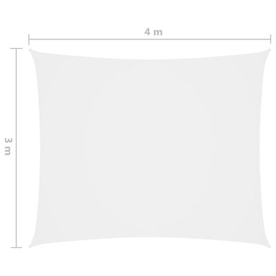 vidaXL solsejl 3x4 m rektangulær oxfordstof hvid