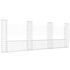 vidaXL gabionkurv med 4 stolper 380x20x150 cm U-facon jern