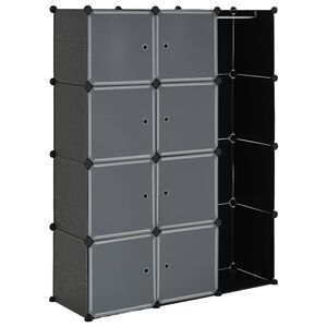 vidaXL modulskab 9 rum 109x36,5x143 cm sort og hvid