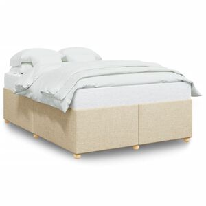 vidaXL sengeramme uden madras 160x200 cm stof cremefarvet