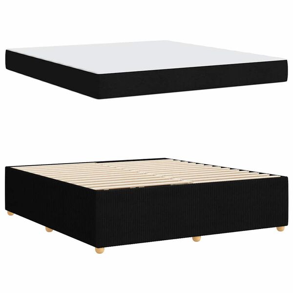vidaXL Sengestel med madras Sort 180 x 200 cm Stof