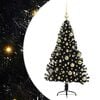 vidaXL Kunstig Forbelyst Juletr&aelig; med 150 LED'er Sort 120 cm PVC