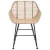 vidaXL Spisestuestol 2 pcs Naturfarvet 55 x 50 x 74 cm Rattan og Jern
