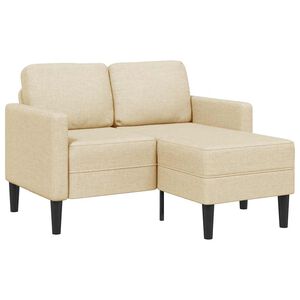 vidaXL 2-personers sofa med chaiselong L-formet 125cm stof cremefarvet