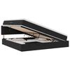 vidaXL Opbevaringsseng med madras Sort 200 x 200 cm Fl&oslash;jl