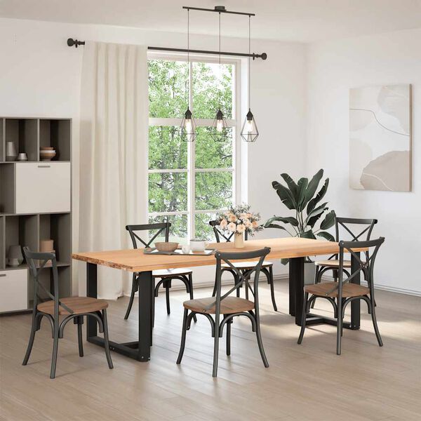 vidaXL spisebordsben T-formet 2 stk. sort 90x35x(72-73) cm stål