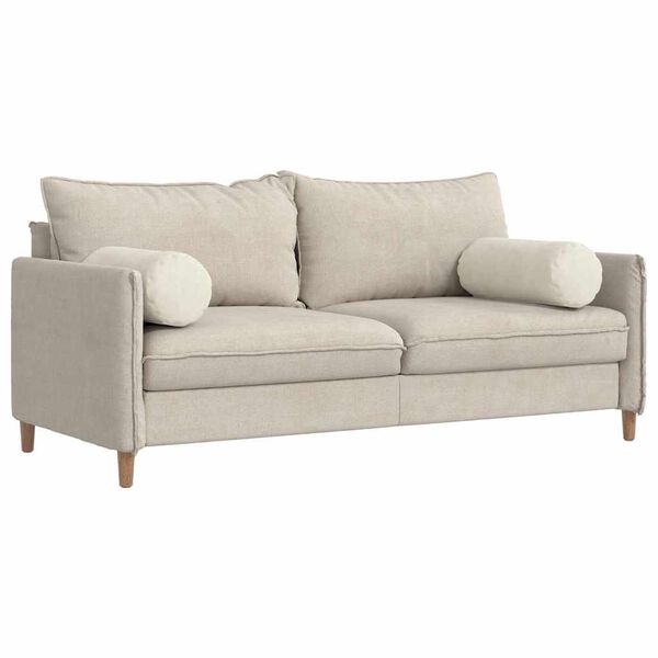 vidaXL Bolsterpuder 2 pcs Creme Ø 25 x 70 cm Velourstof