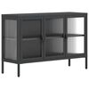 vidaXL sk&aelig;nk 105x35x70 cm glas og st&aring;l sort