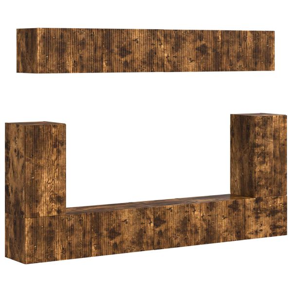 vidaXL TV-m&oslash;bels&aelig;t V&aelig;gmonteret 5 pcs R&oslash;get eg Konstrueret tr&aelig;