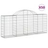 vidaXL buede gabionkurve 50 stk. 200x30x80/100 cm galvaniseret jern