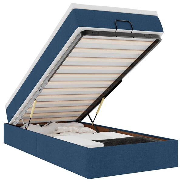 vidaXL osmannisk sengeramme med madras 90x190 cm stof blå