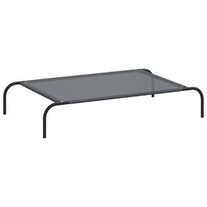 vidaXL forh&oslash;jet hundeseng 110x65x20 cm textilene og st&aring;l gr&aring;
